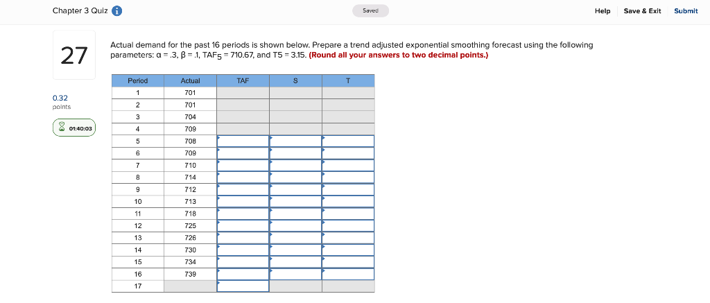 places.) b. Use the SA method. (Round your intermediate calculations and final