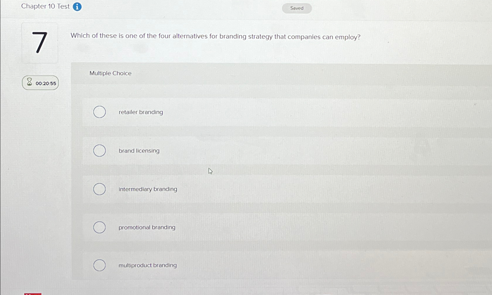  Chapter 10 Test ( Saved Multiple Choice retailer branding brand licensing