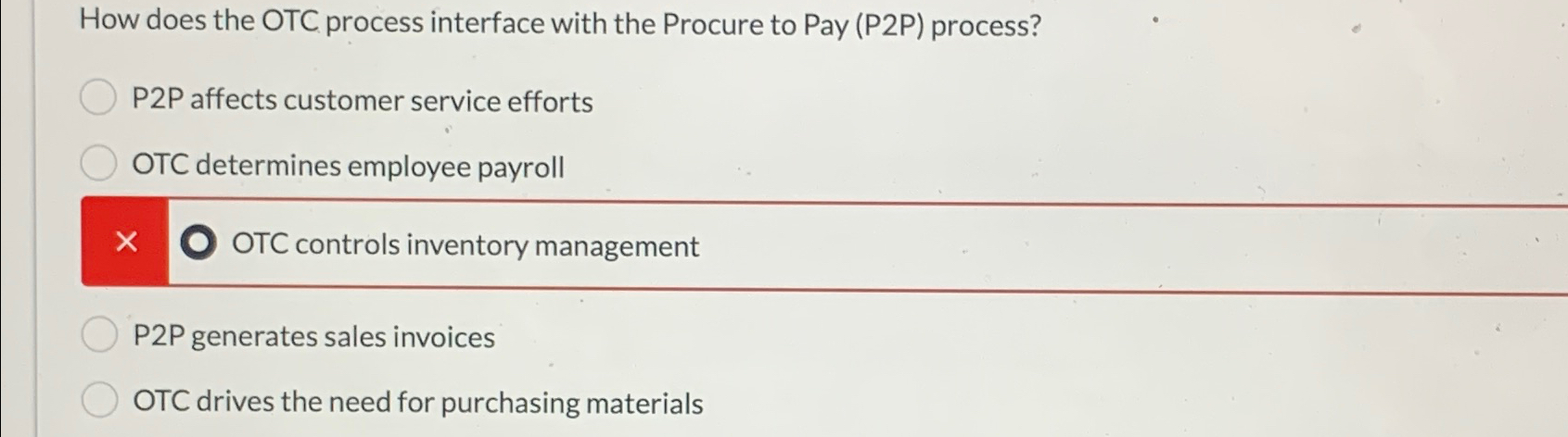 How does the OTC process interface with the Procure to Pay