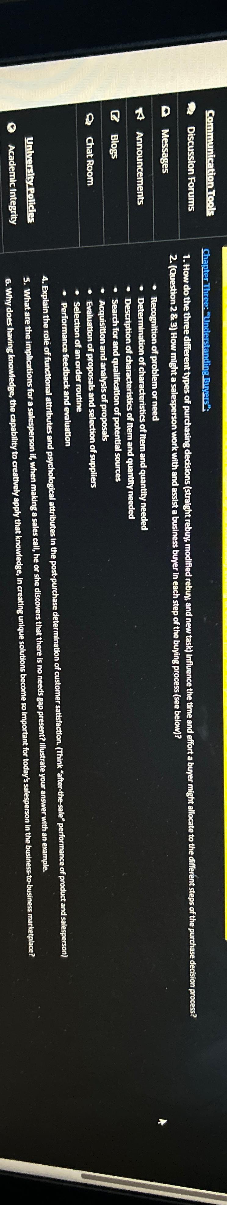  Communication Tools Discussion Forums Messages F Announcements (E) Blogs Q Chat