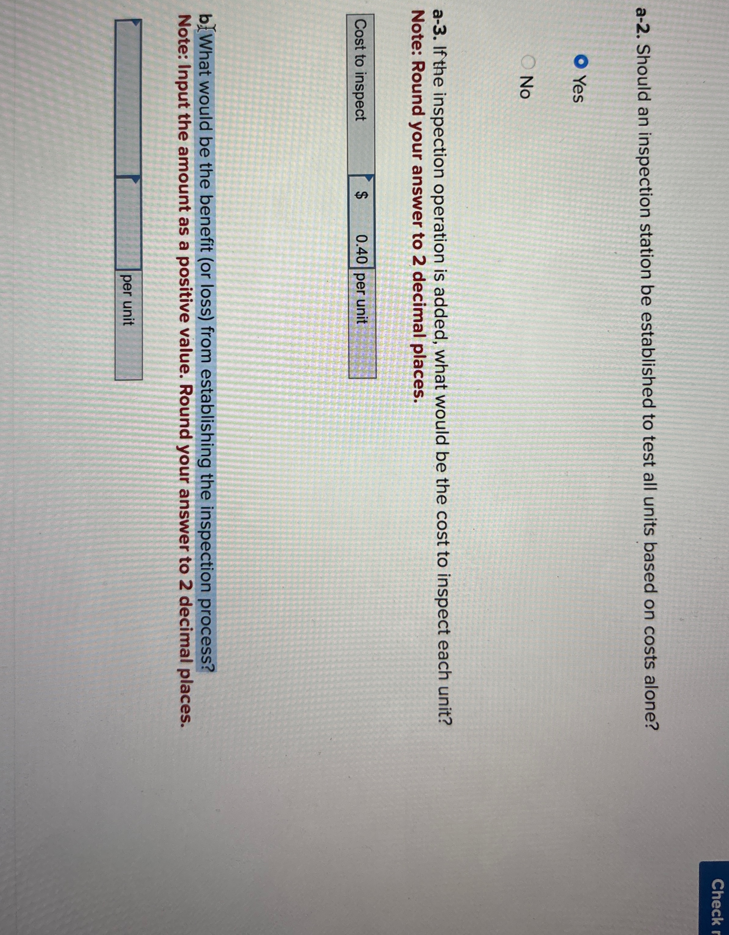  a-2. Should an inspection station be established to test all units