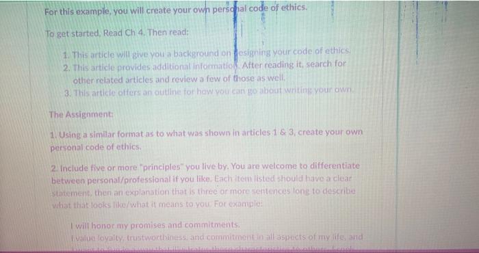  For this example, you will create your own pers f plal