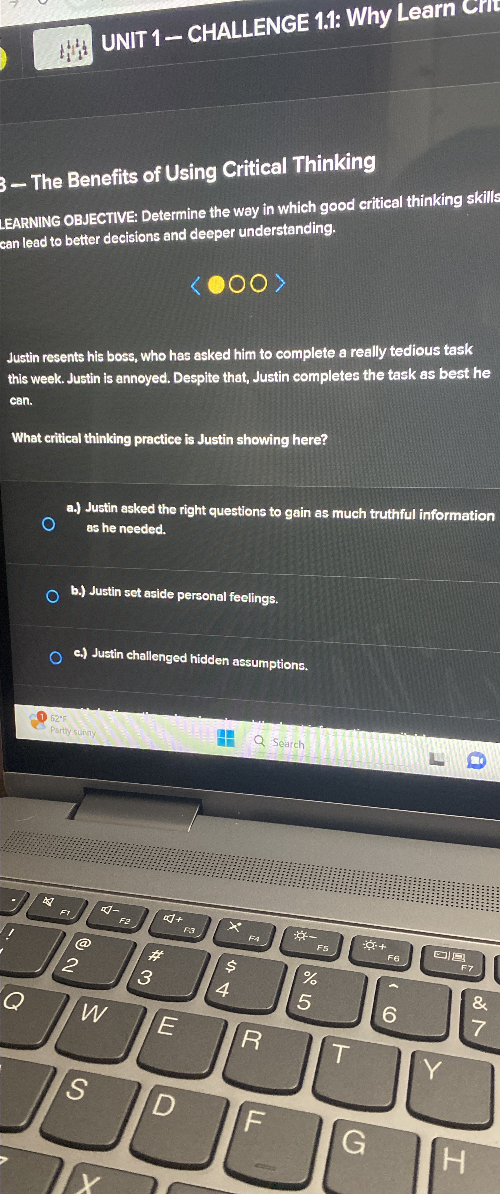  UNIT 1- CHALLENGE 1:1: Why Learn CrIt 3- The Benefits of