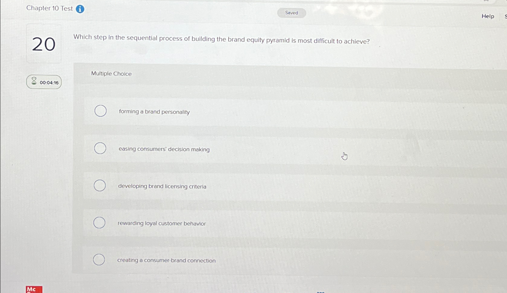  Chapter 10 Test (i) Saved Help 20 Which step in the