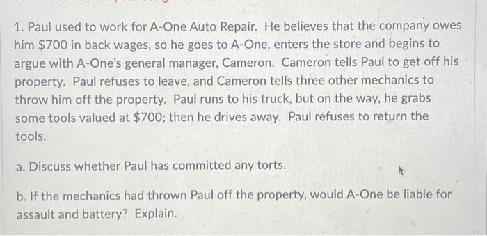 Be simple and short when explaining 1. Paul used to work for