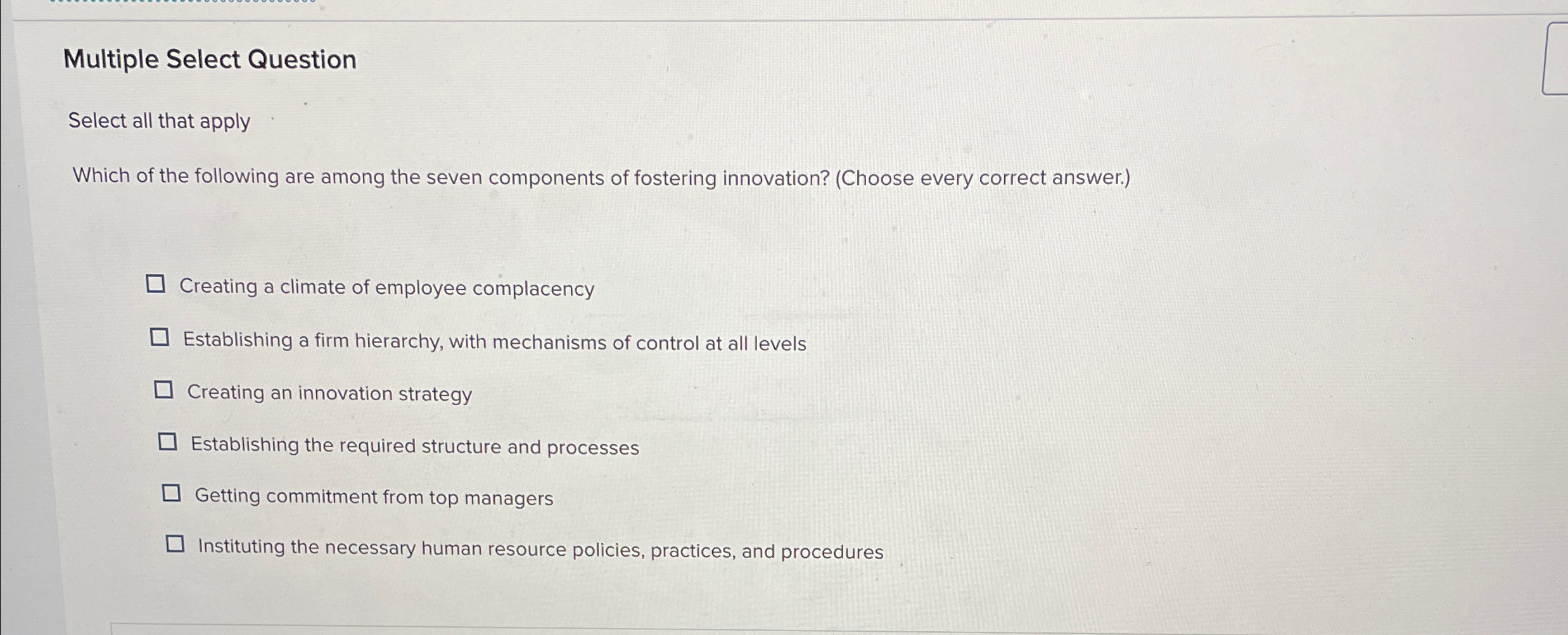  Multiple Select Question Select all that apply Which of the following
