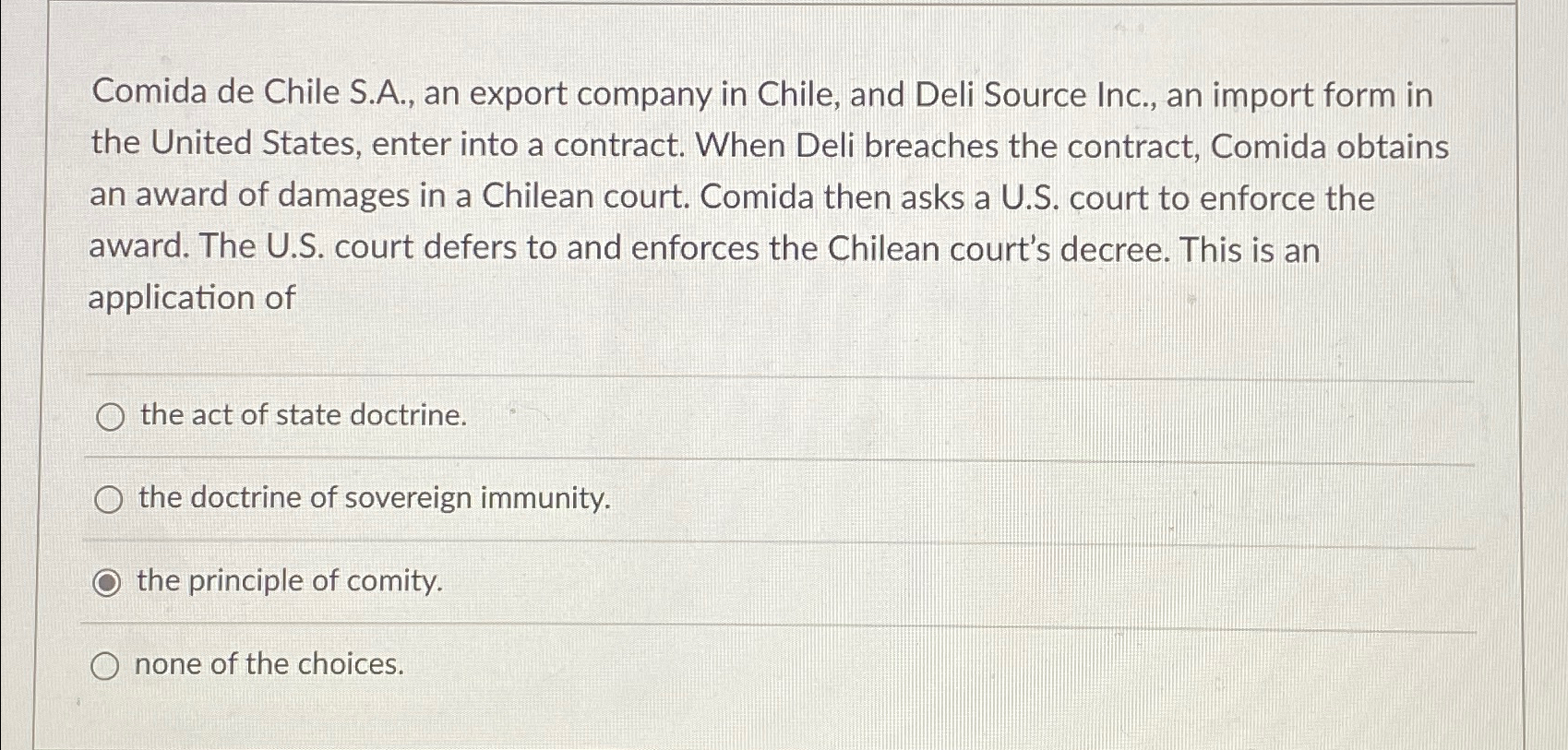  Comida de Chile S.A., an export company in Chile, and Deli