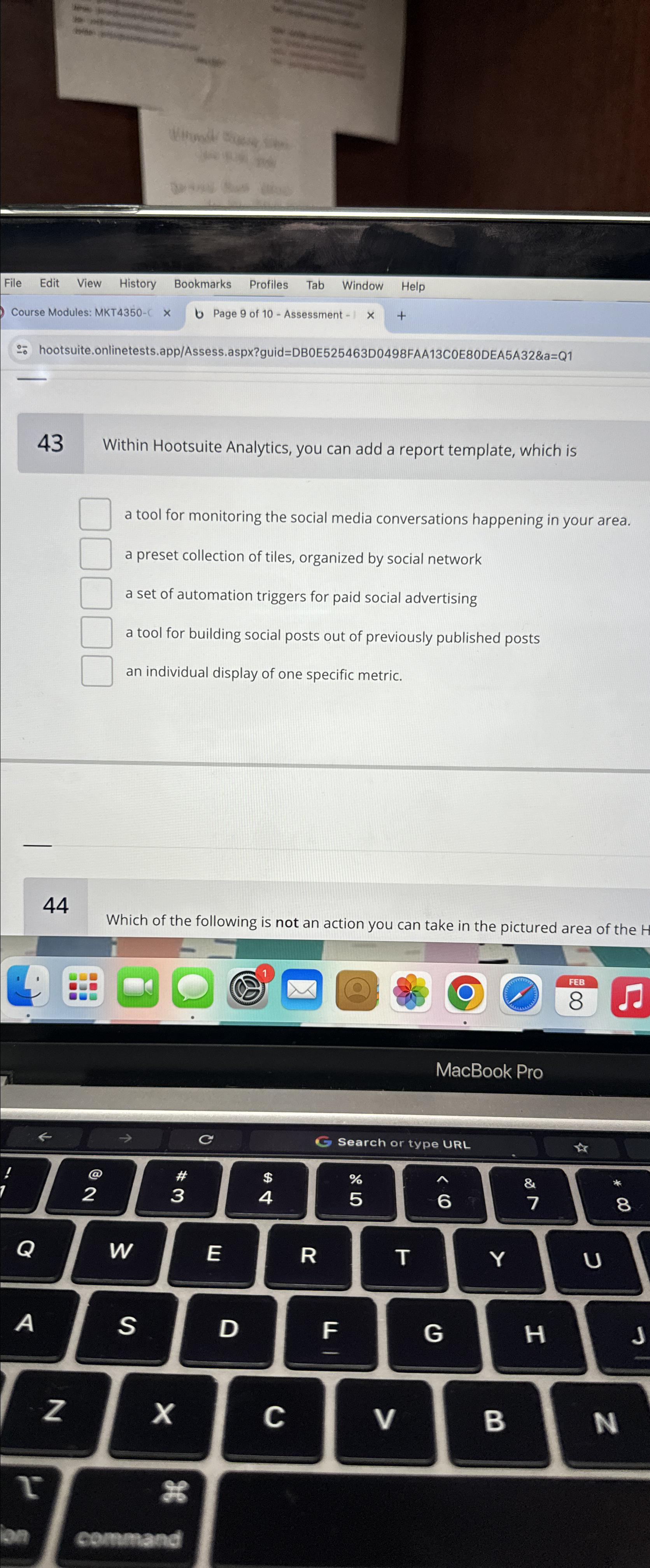  43 Within Hootsuite Analytics, you can add a report template, which