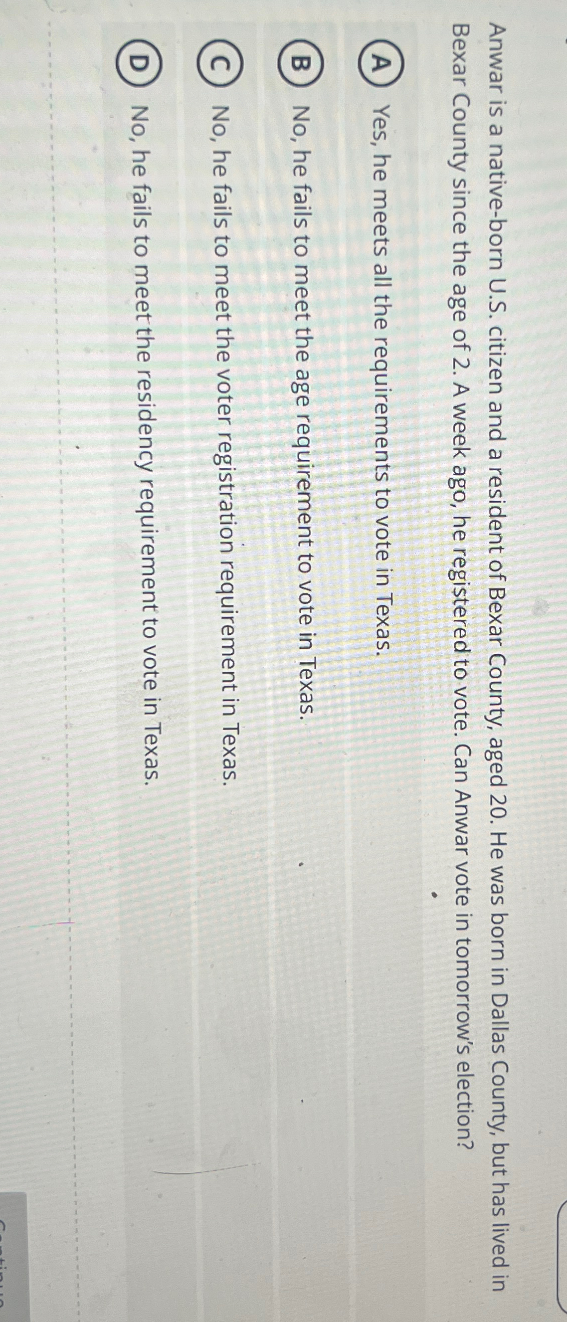  Anwar is a native-born U.S. citizen and a resident of Bexar