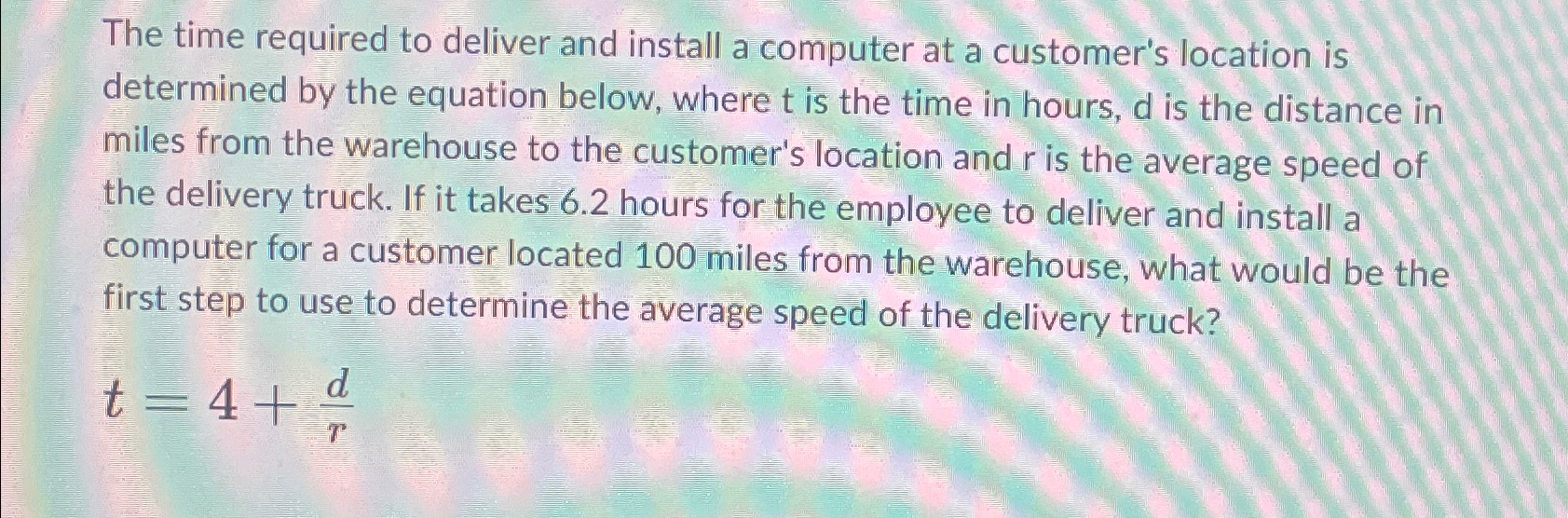  The time required to deliver and install a computer at a