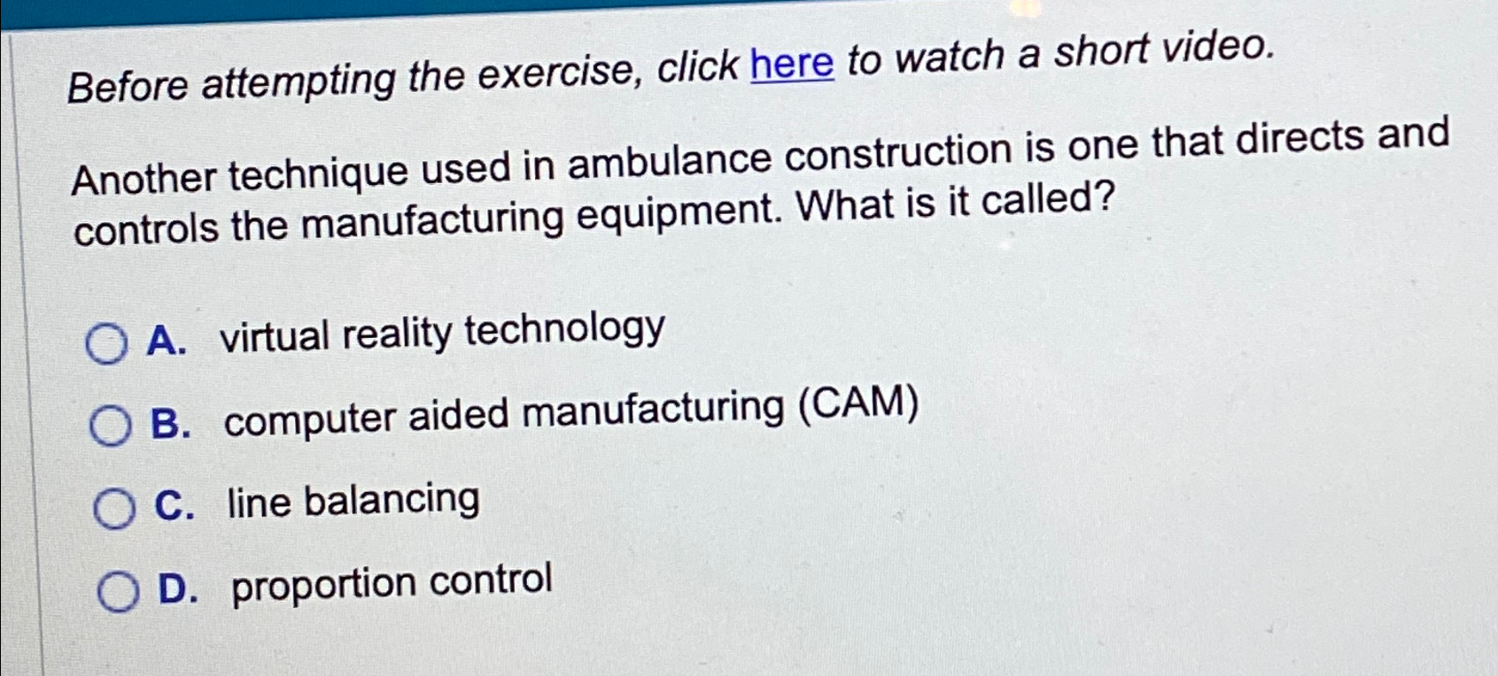  Before attempting the exercise, click here to watch a short video.