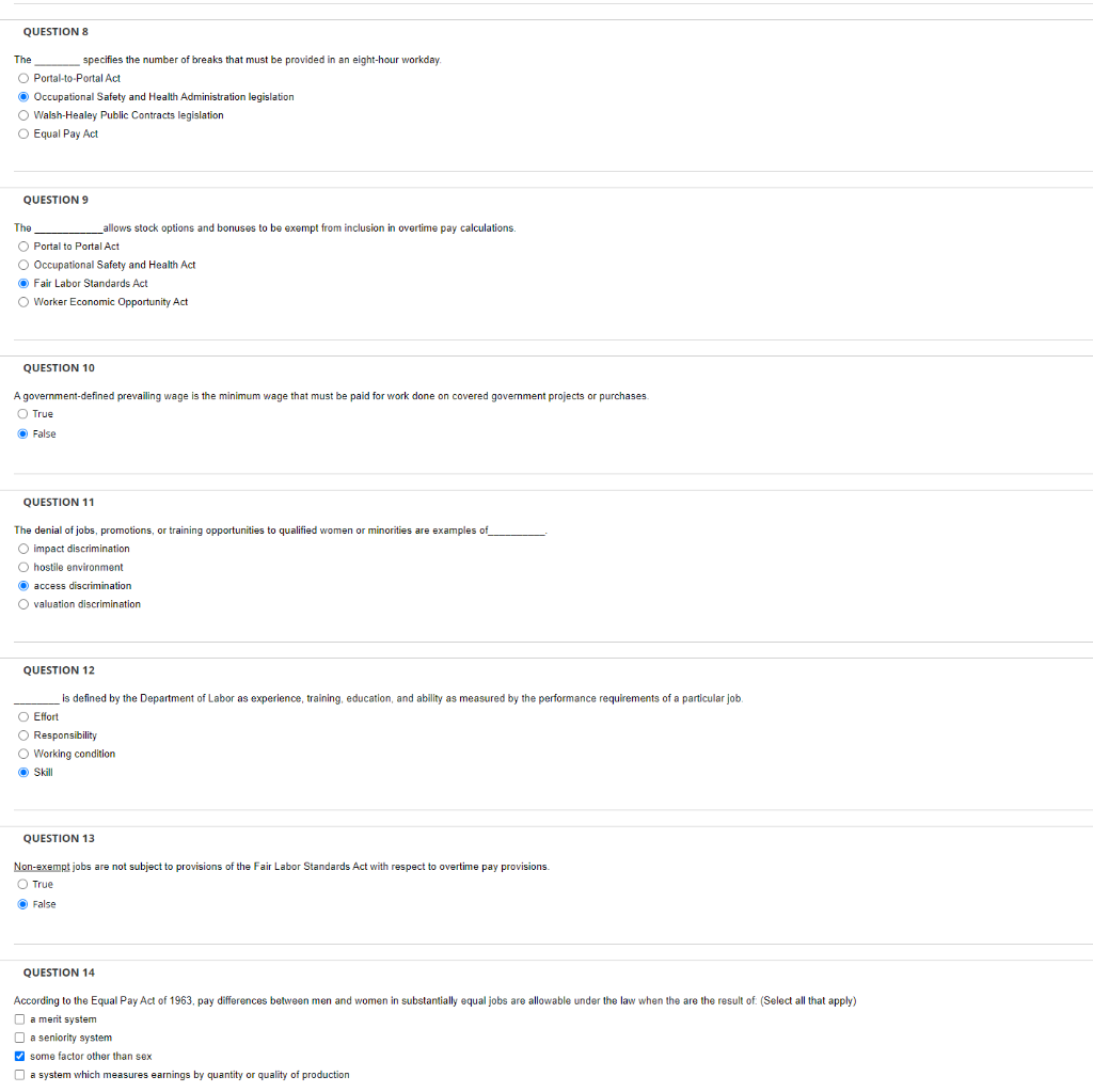 Needing help checking the following questions The specifies the number of breaks