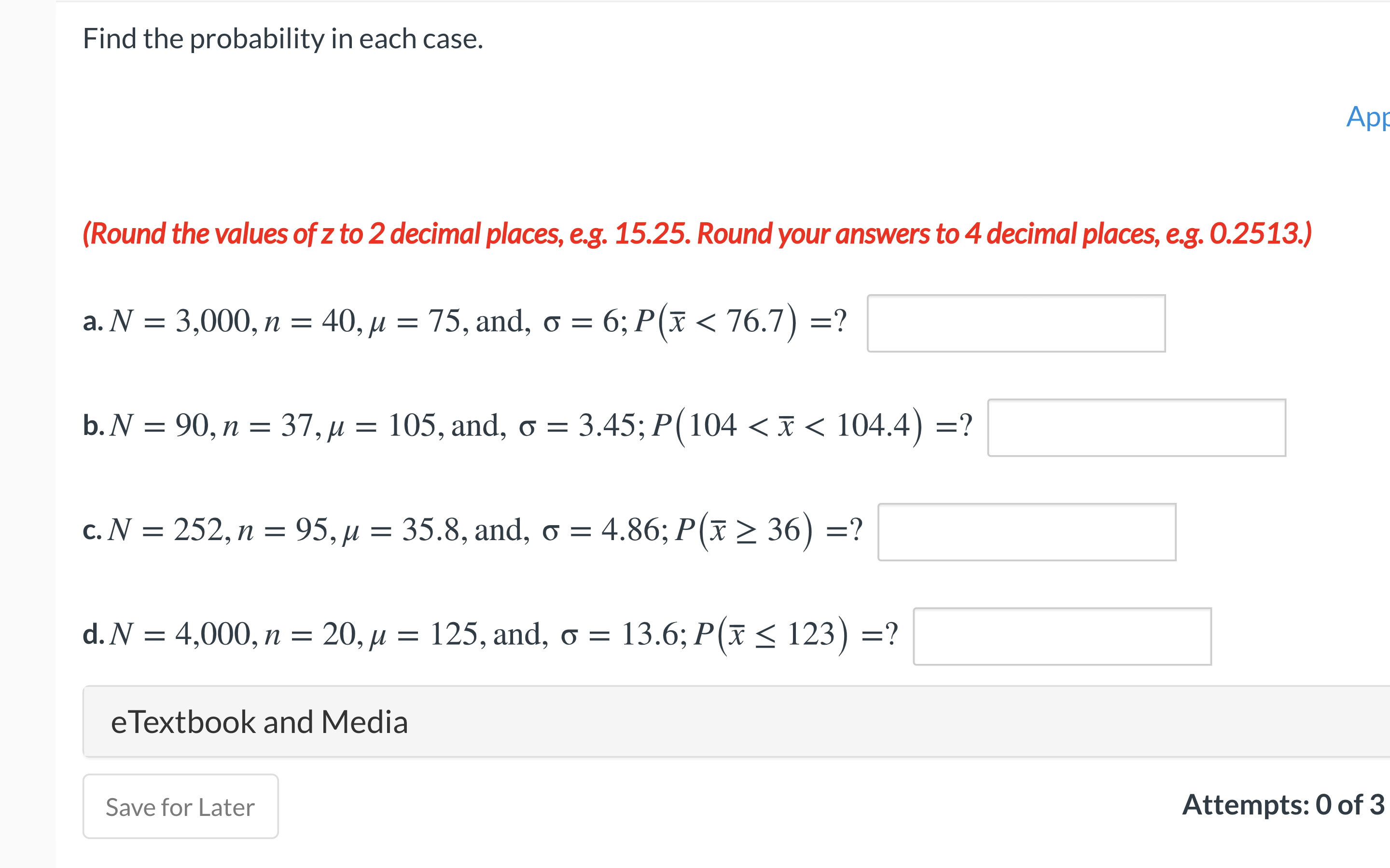Find the Probability in each case. A B C D, Thanks Find