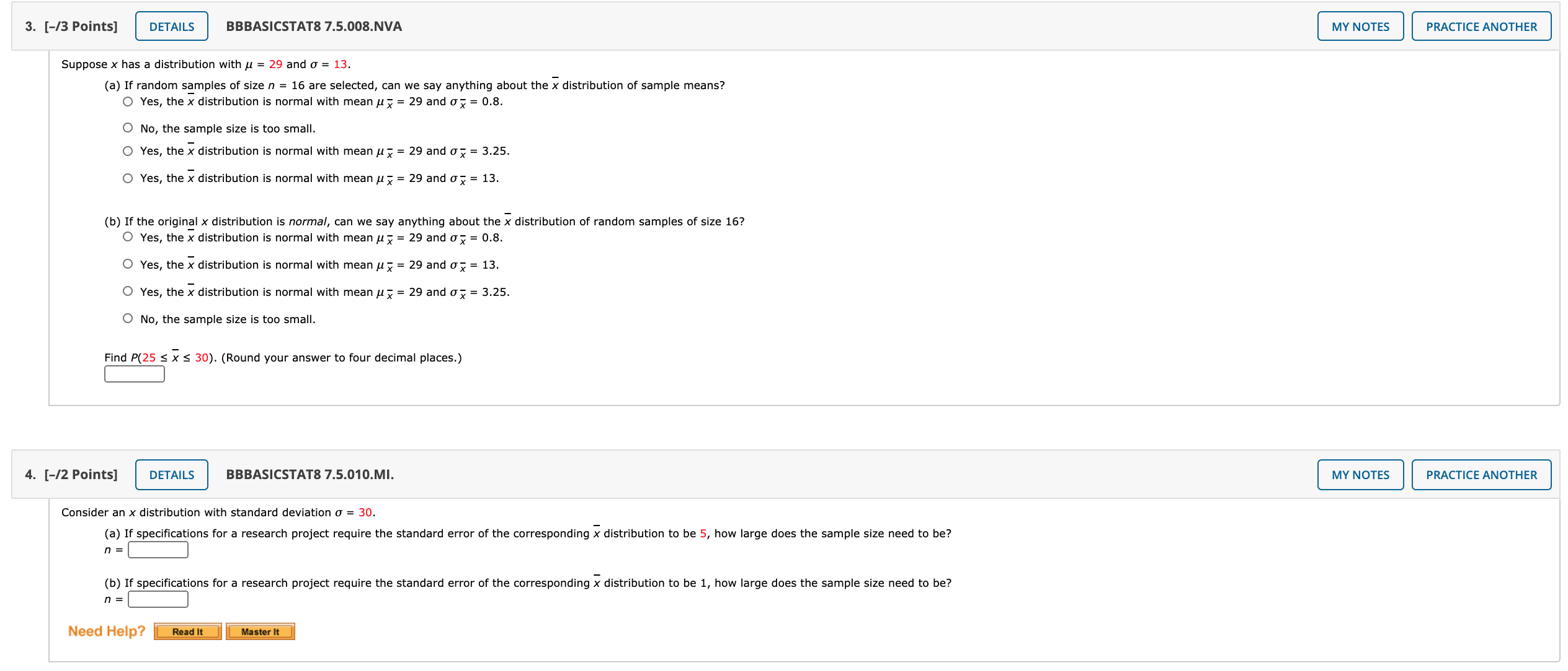 please help me with 3-8 3. [-/3 Points] DETAILS BBBASICSTAT8 7.5.008.NVA MY