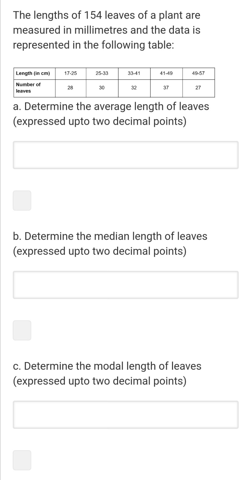 Here is the question Note: need only answer The lengths of 154