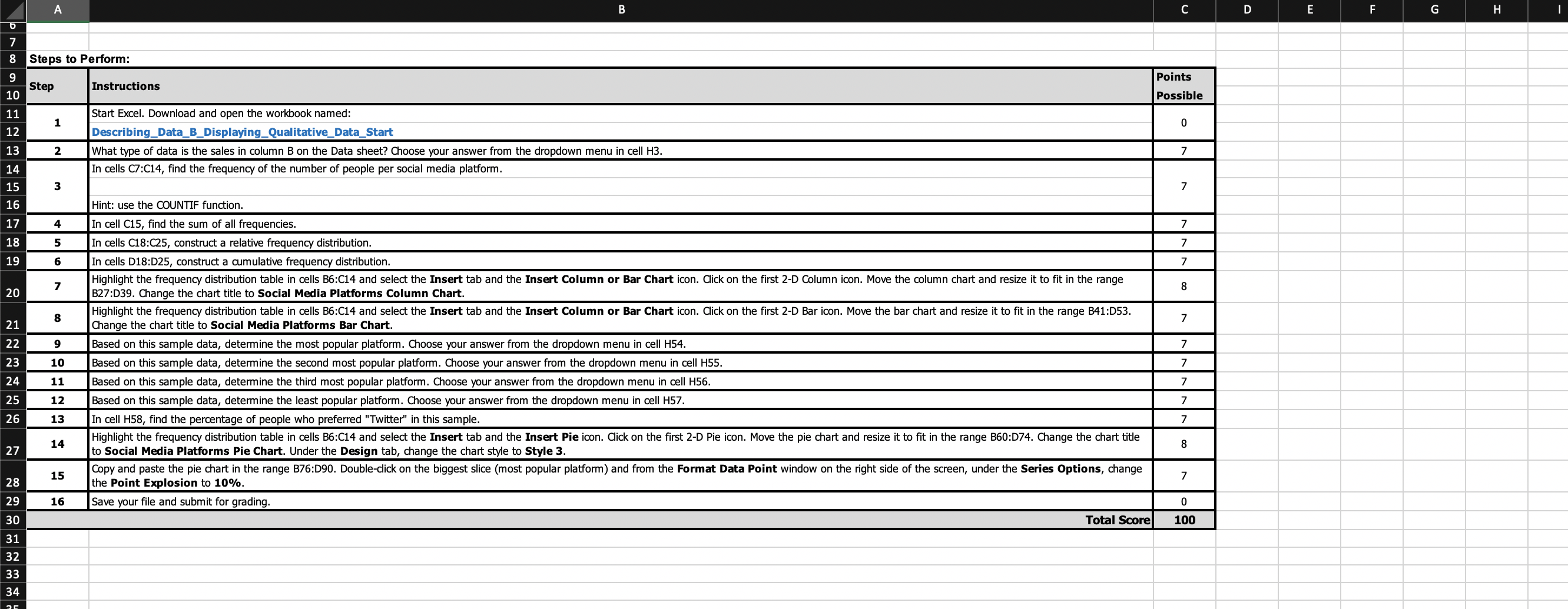 please help solving using excel formulas excel B D E F G