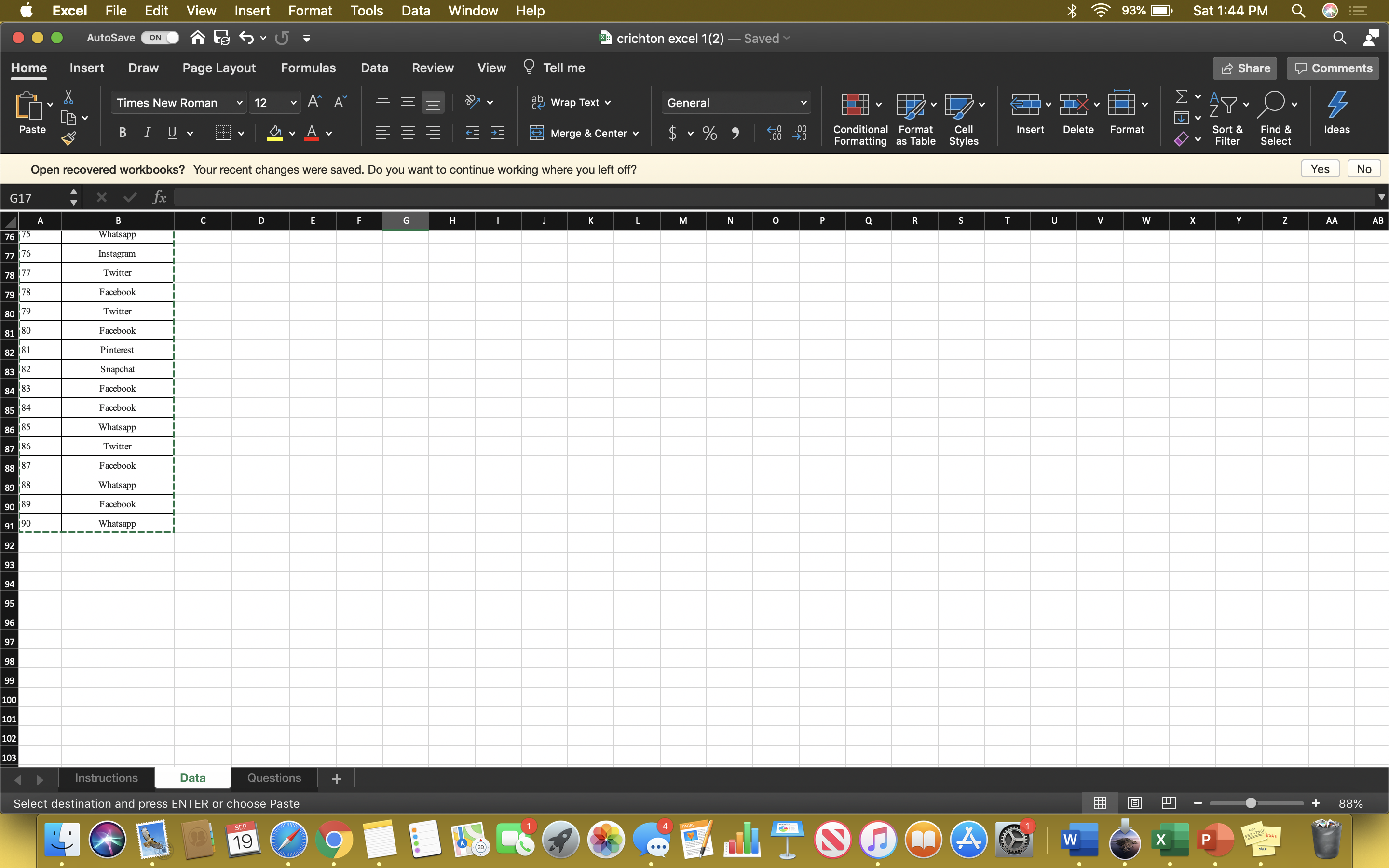 on the Data sheet? Choose your answer from the dropdown menu in