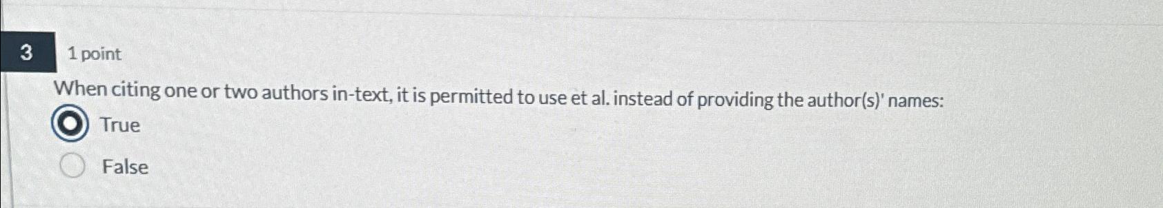  31 point When citing one or two authors in-text, it is