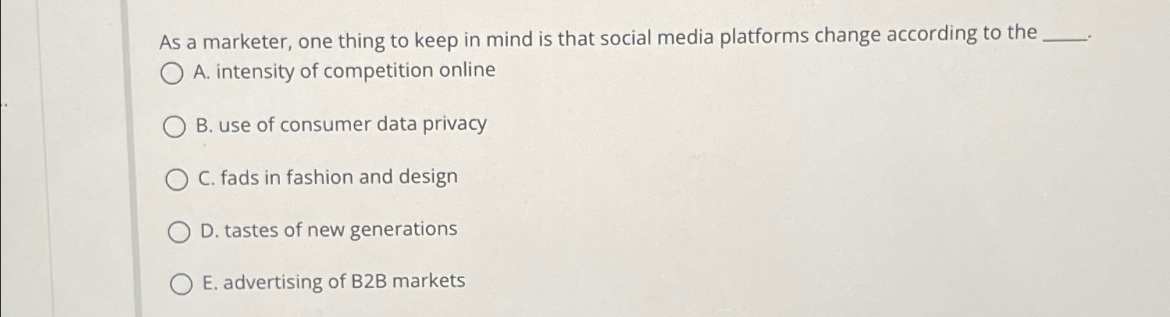  As a marketer, one thing to keep in mind is that