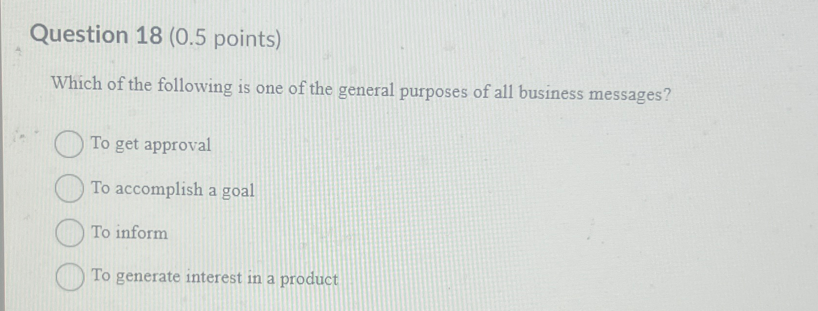  Question 18(0.5 points) Which of the following is one of the
