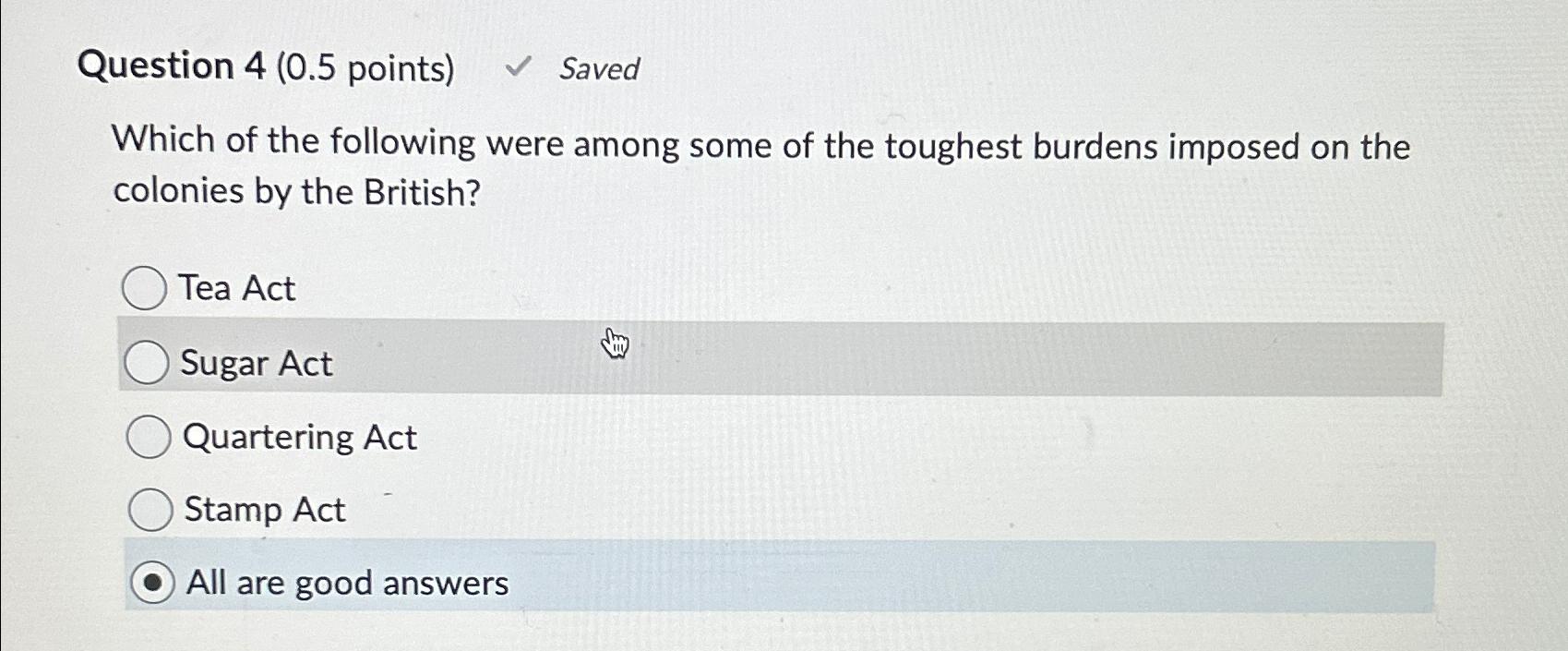  Question 4(0.5 points) Saved Which of the following were among some