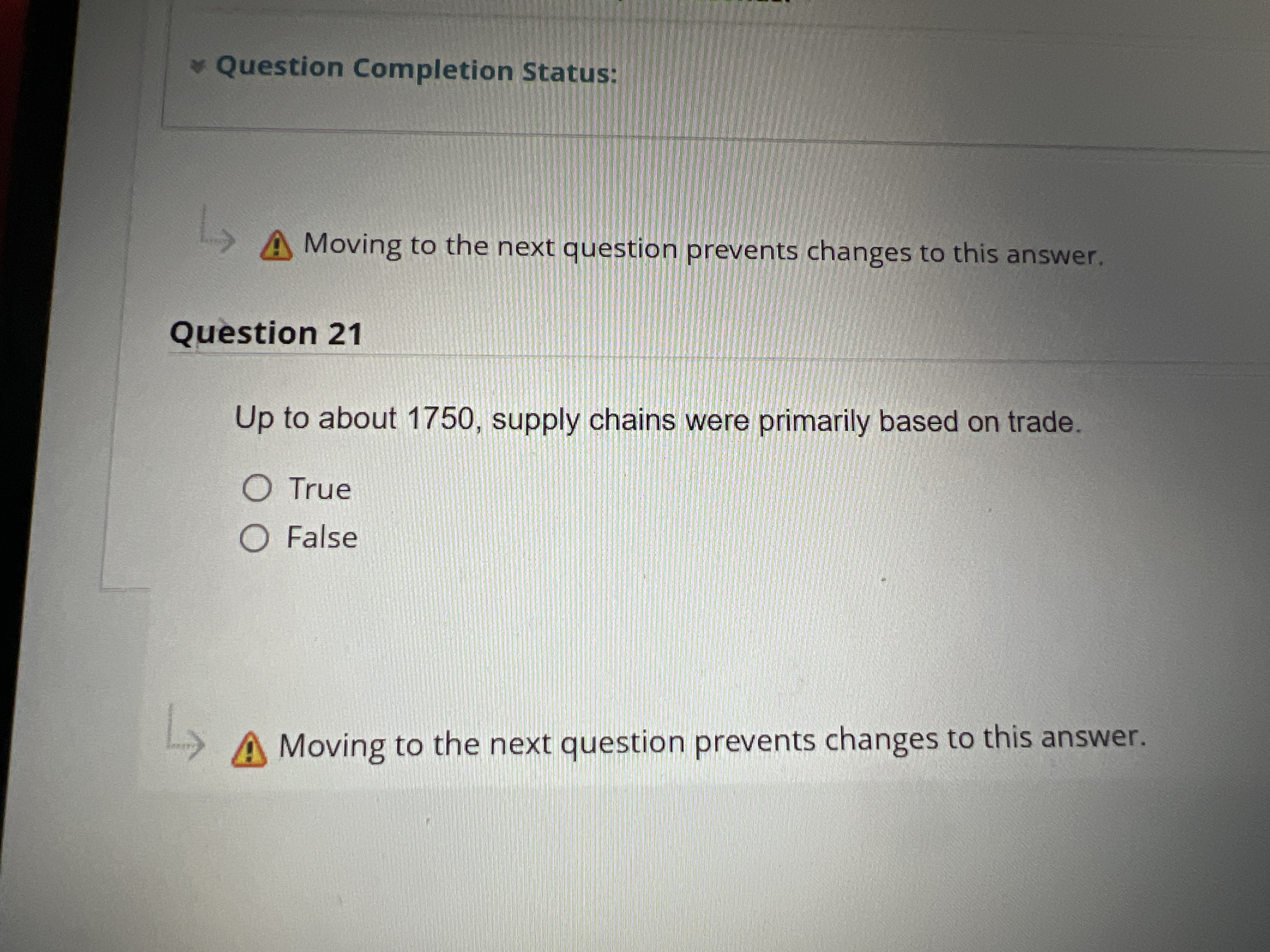  Moving to the next question prevents changes to this answer. Question