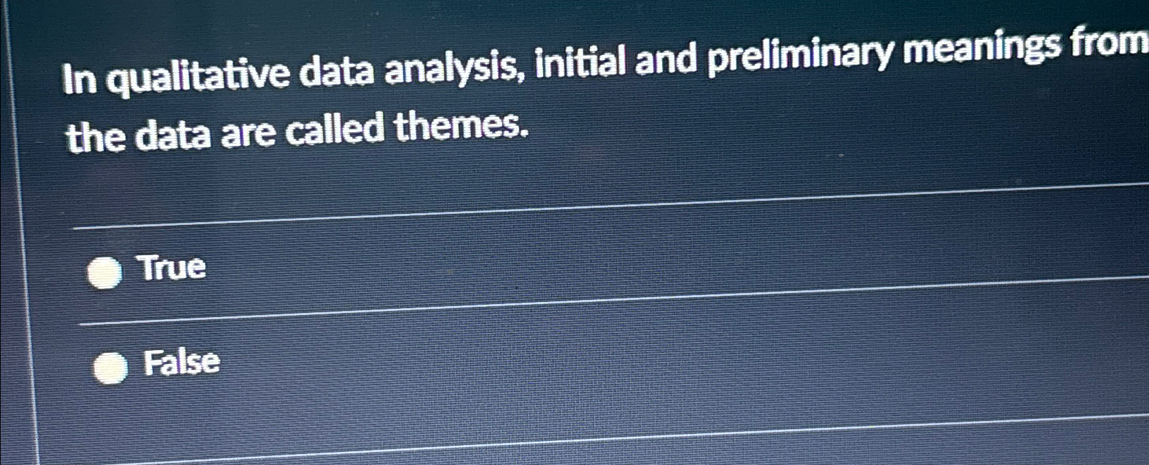  In qualitative data analysis, initial and preliminary meanings from the data