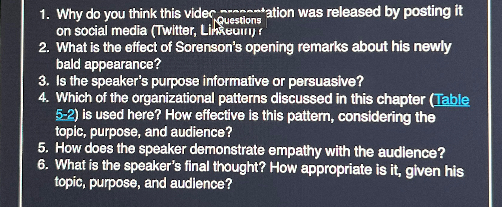  Why do you think this vider nuestions ation was released by