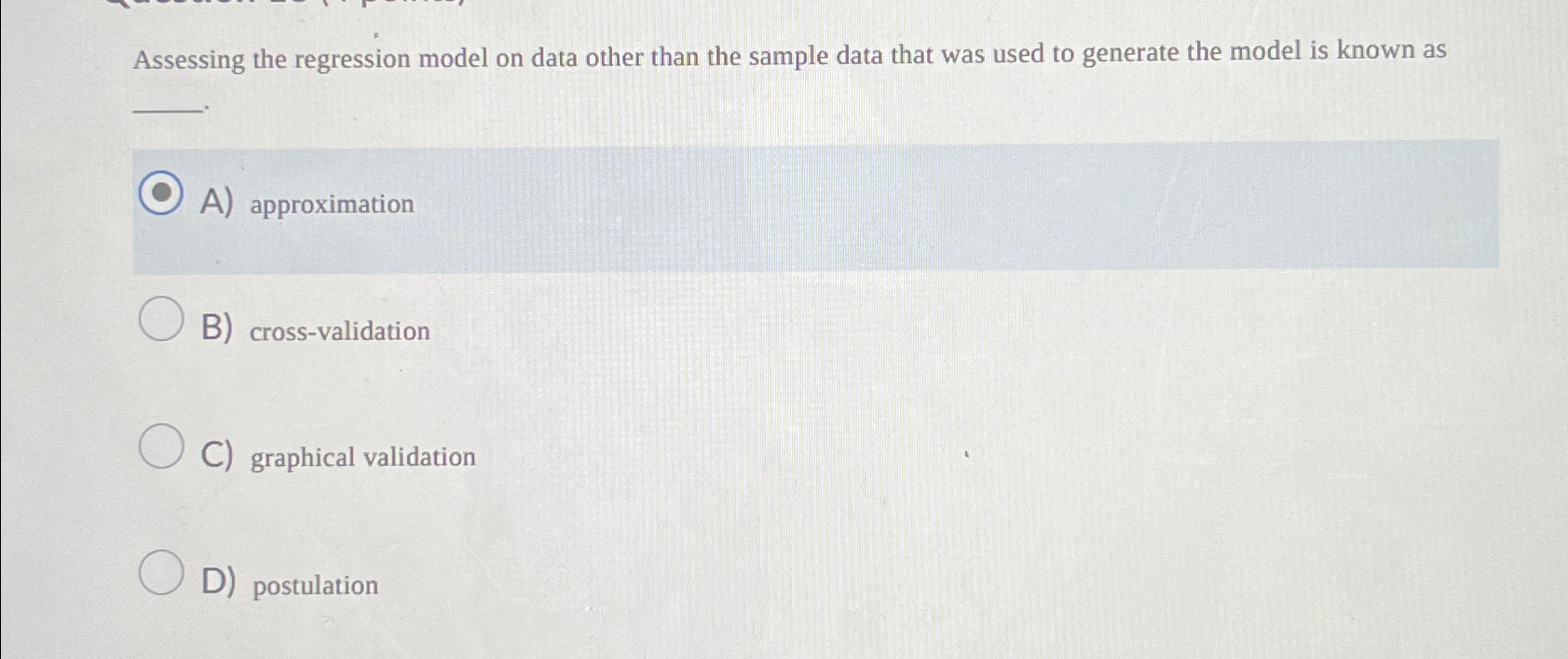  Assessing the regression model on data other than the sample data