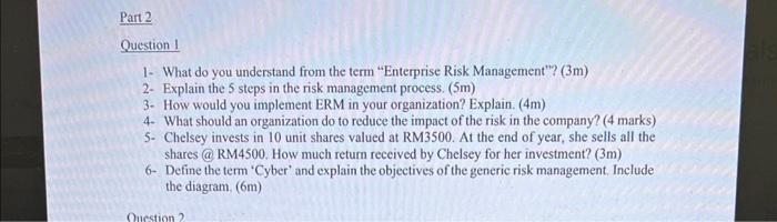  Question I 1- What do you understand from the term "Enterprise