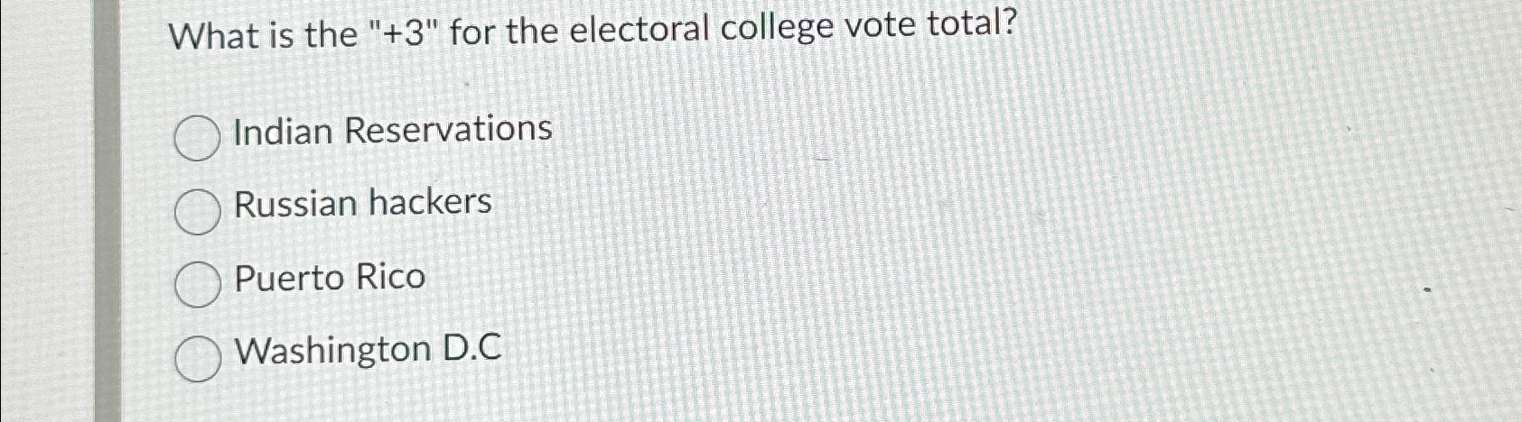  What is the "+3" for the electoral college vote total? Indian