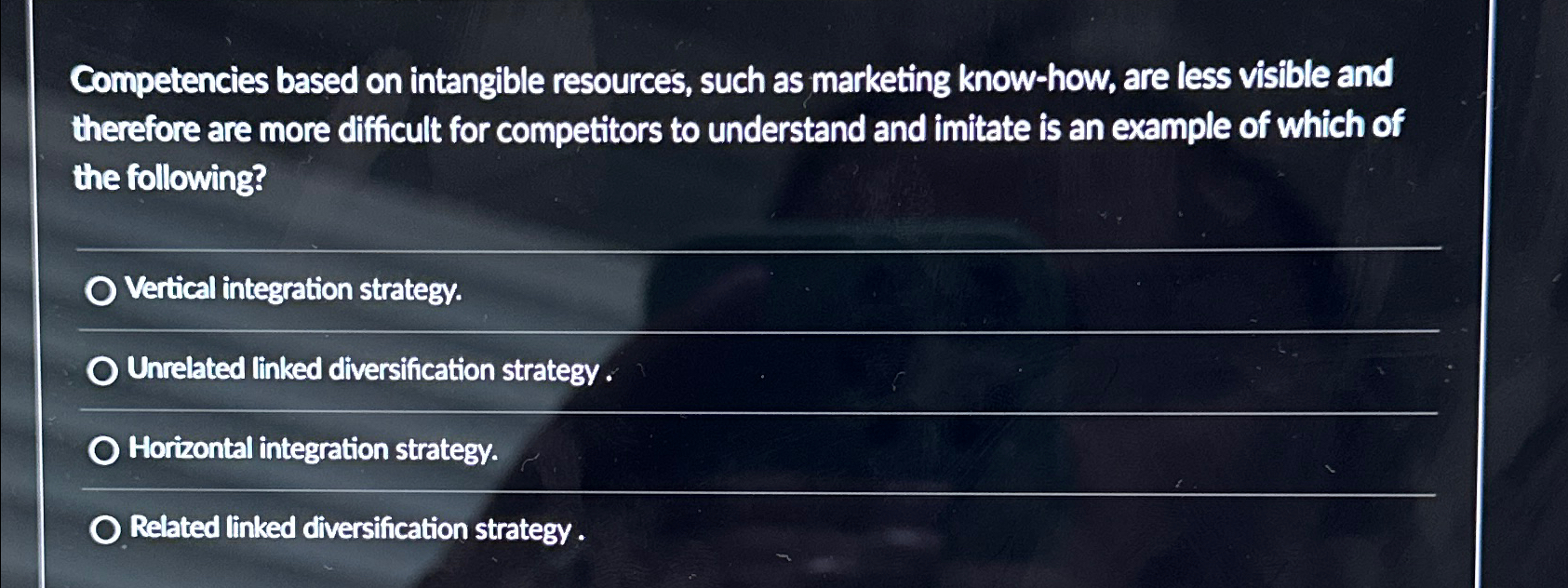  Competencies based on intangible resources, such as marketing know-how, are less