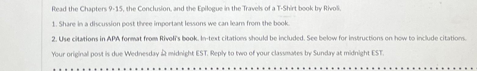  Read the Chapters 9-15, the Conclusion, and the Epilogue in the