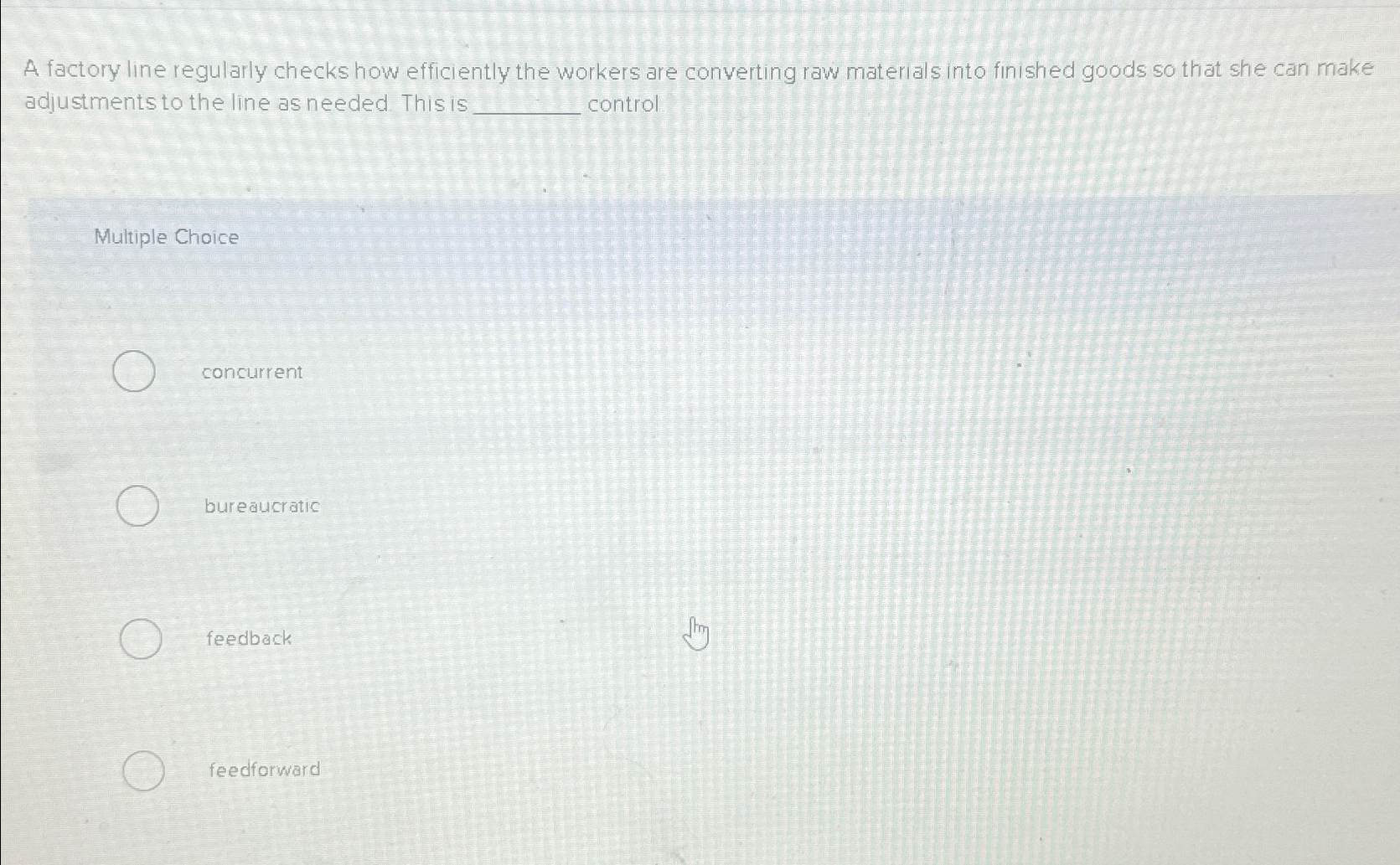  A factory line regularly checks how efficiently the workers are converting