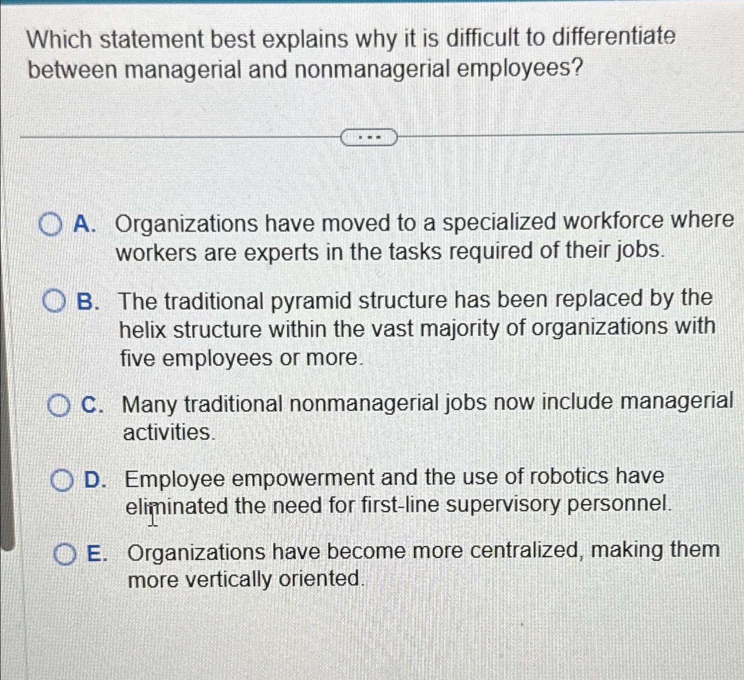  Which statement best explains why it is difficult to differentiate between