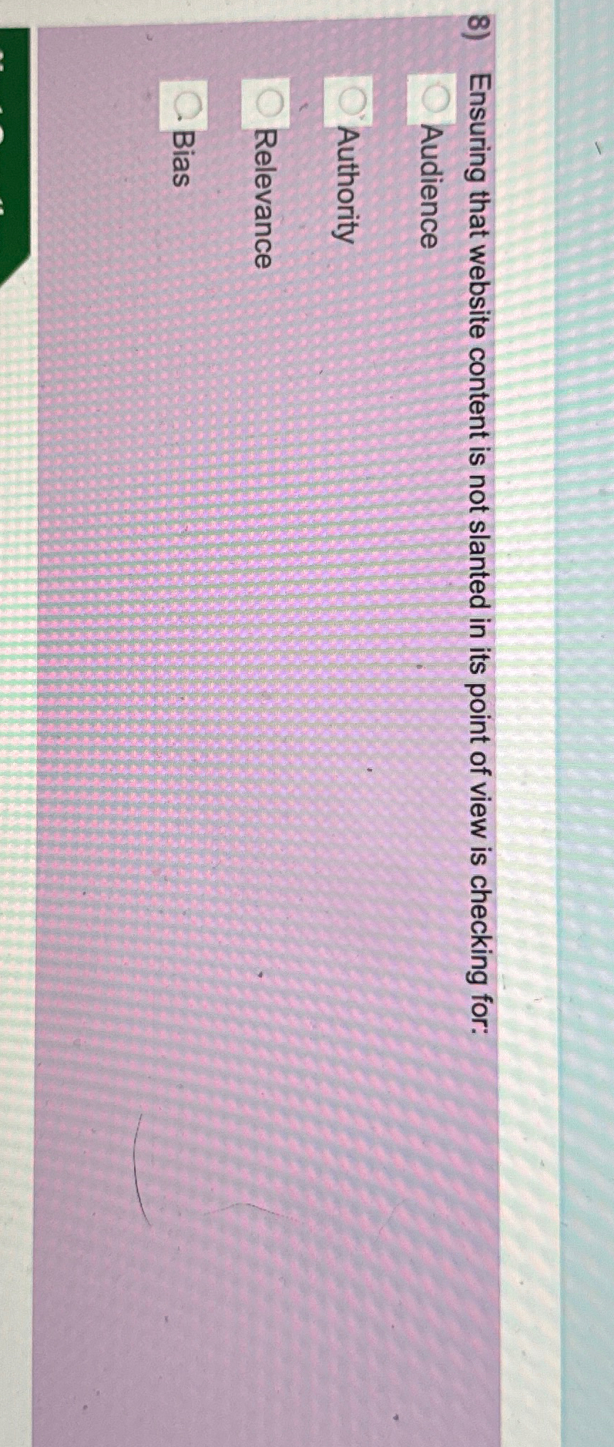  Ensuring that website content is not slanted in its point of