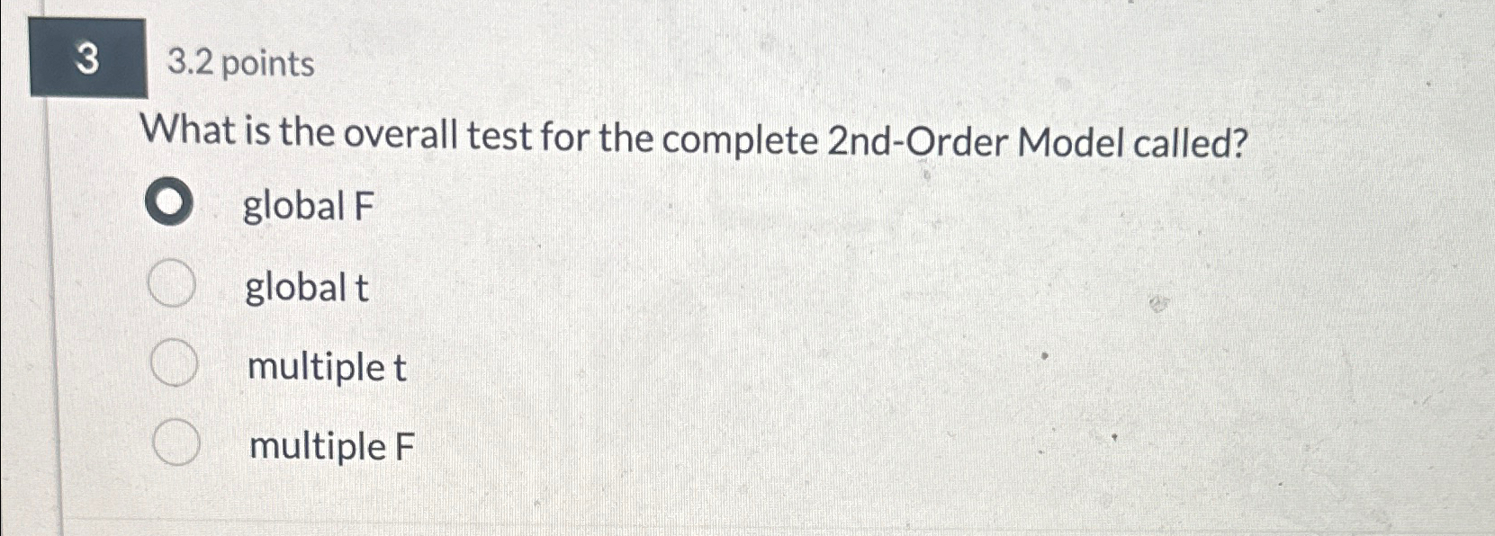  3 3.2 points What is the overall test for the complete