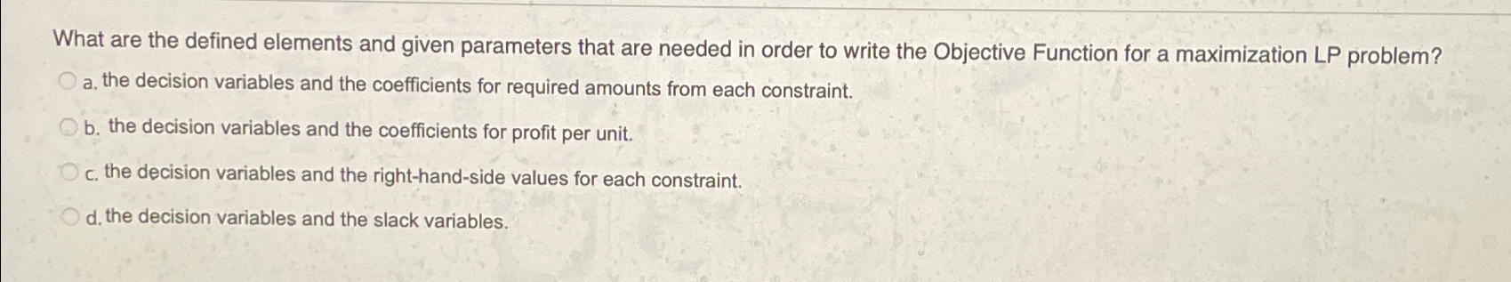  What are the defined elements and given parameters that are needed