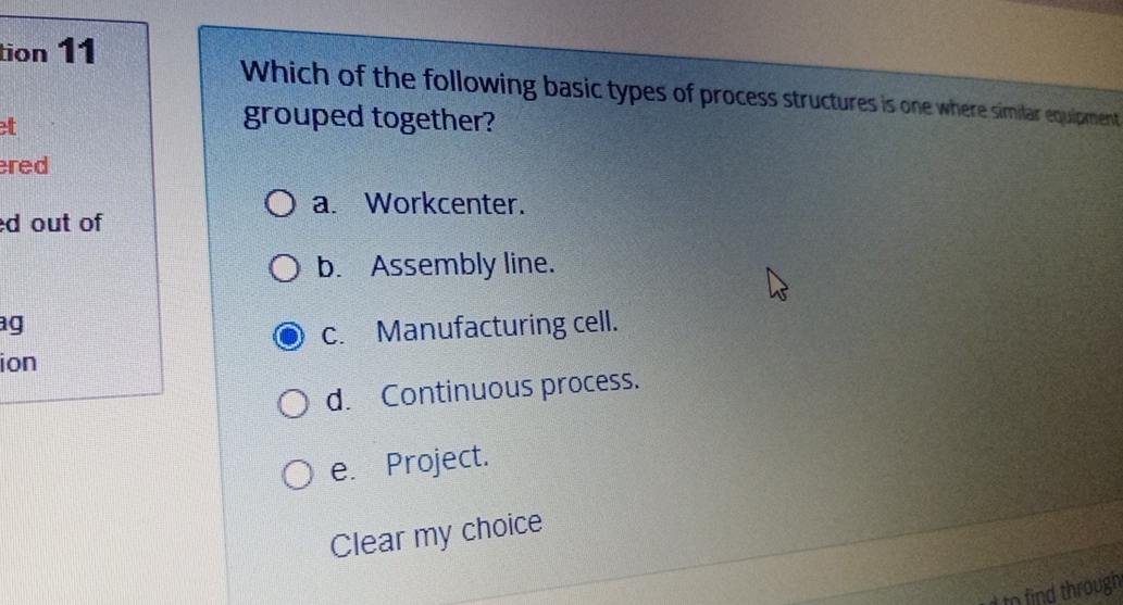  Which of the following basic types of process structures is one
