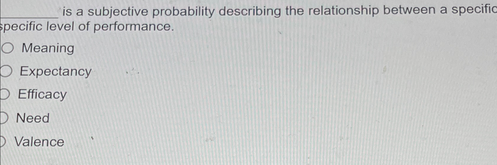  is a subjective probability describing the relationship between a specific specific