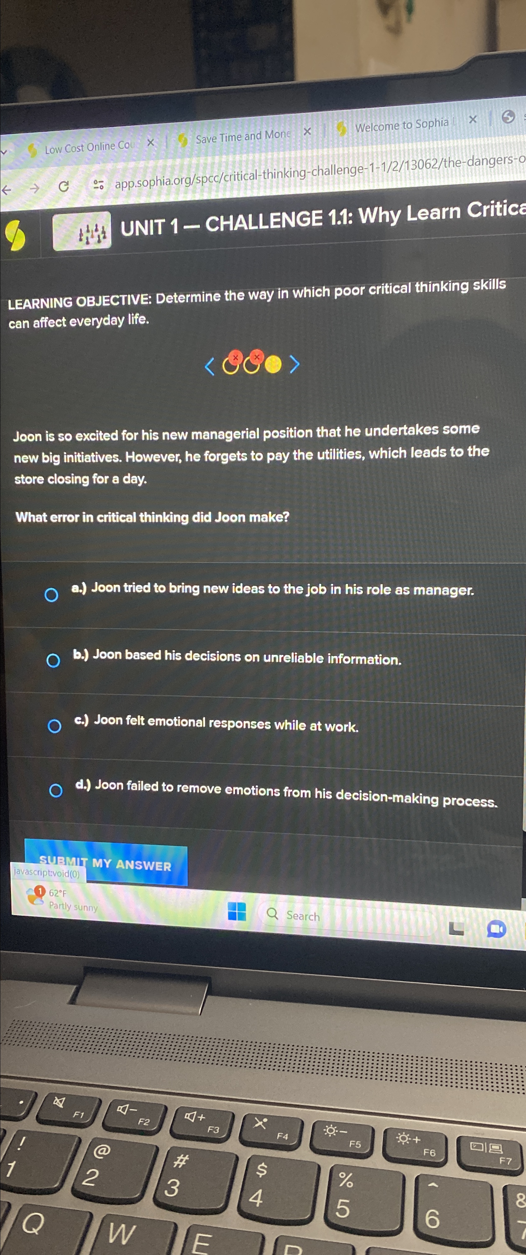  LEARNING OBJECTIVE: Determine the way in which poor critical thinking skills