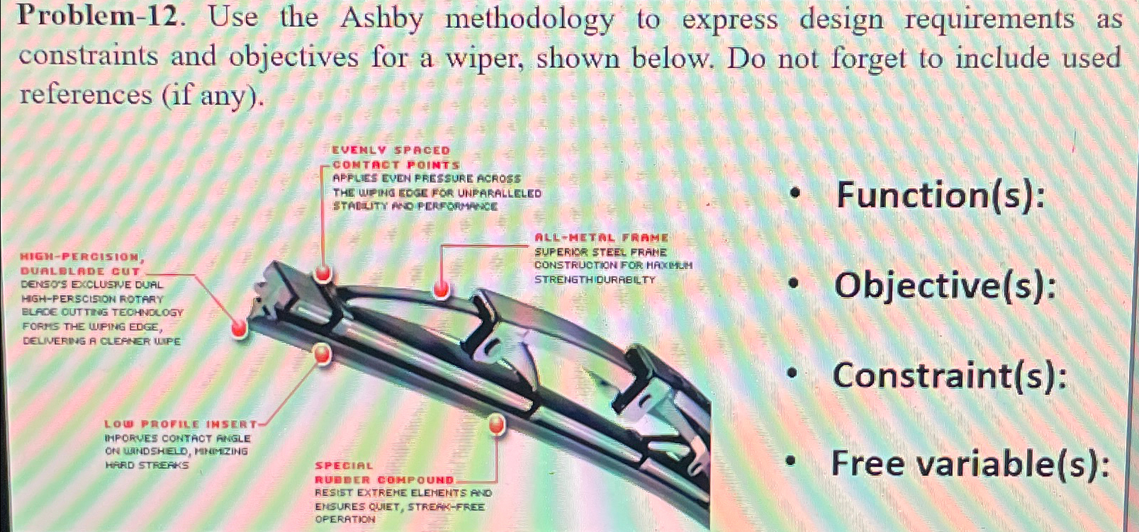  Problem-12. Use the Ashby methodology to express design requirements as constraints