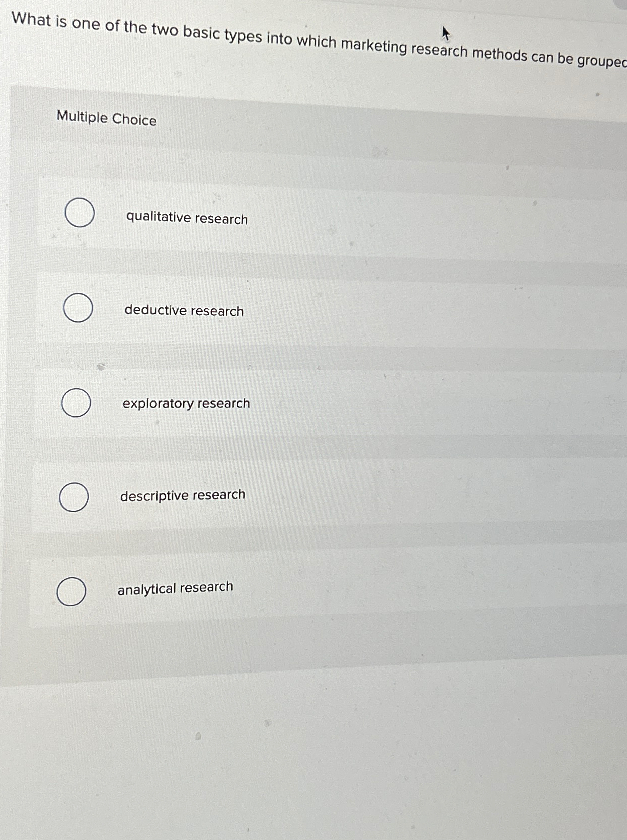  What is one of the two basic types into which marketing