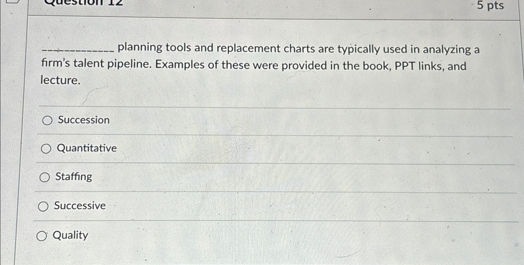  5 pts planning tools and replacement charts are typically used in