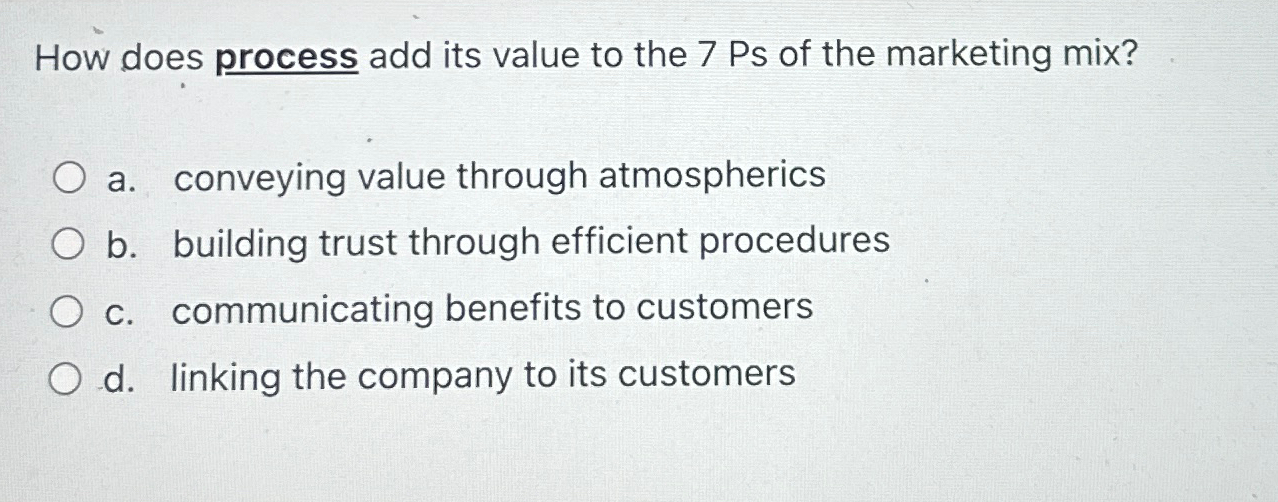  How does process add its value to the 7 Ps of