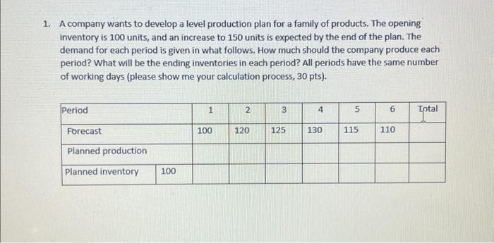  Please show calculation process A company wants to develop a level