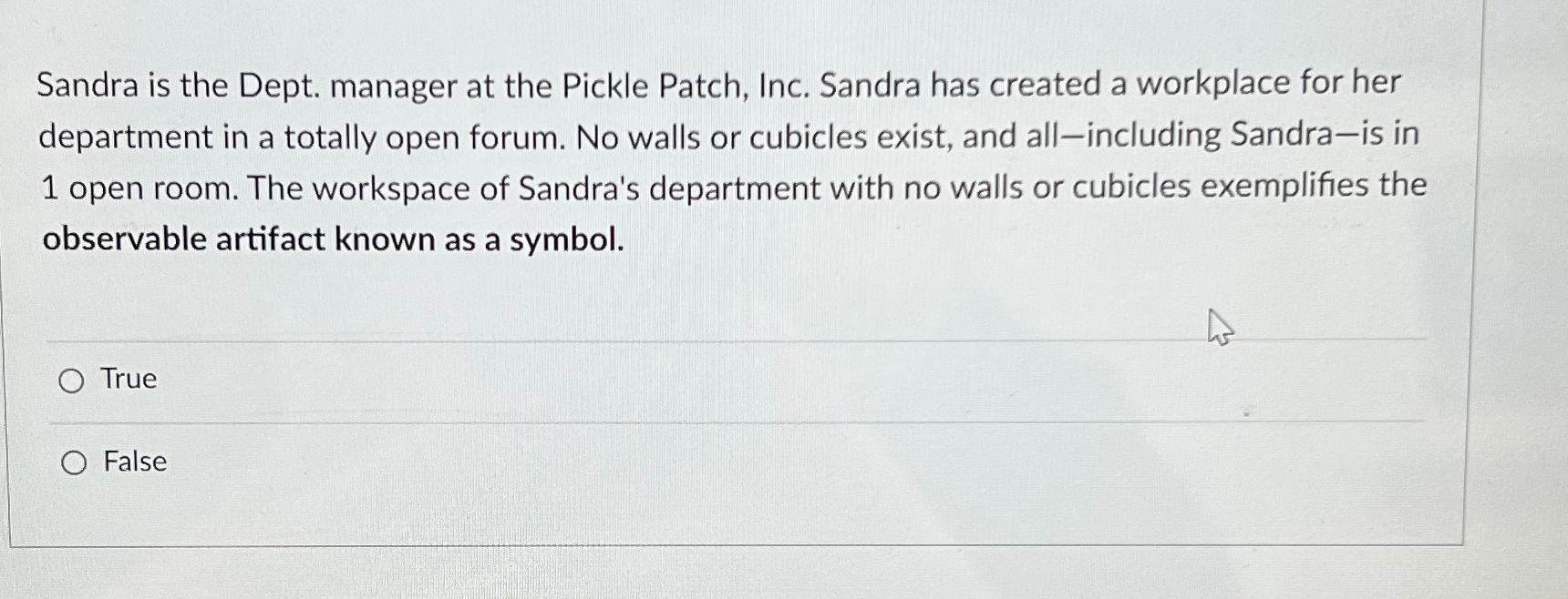  Sandra is the Dept. manager at the Pickle Patch, Inc. Sandra