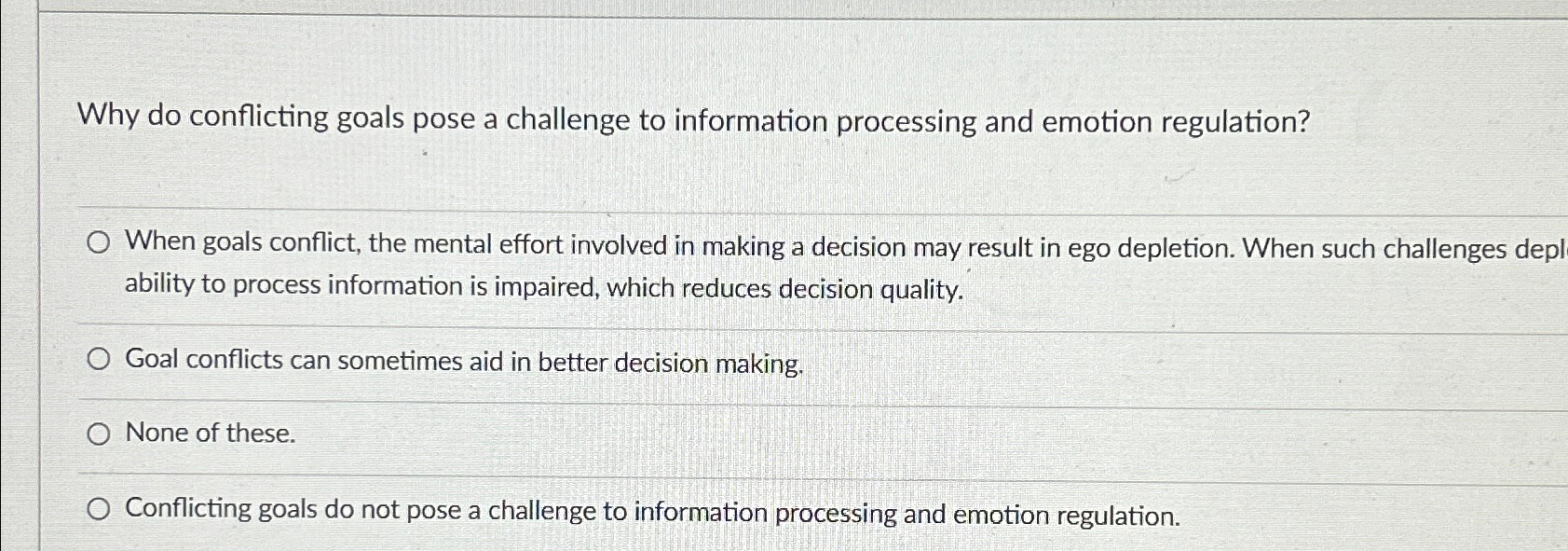  Why do conflicting goals pose a challenge to information processing and