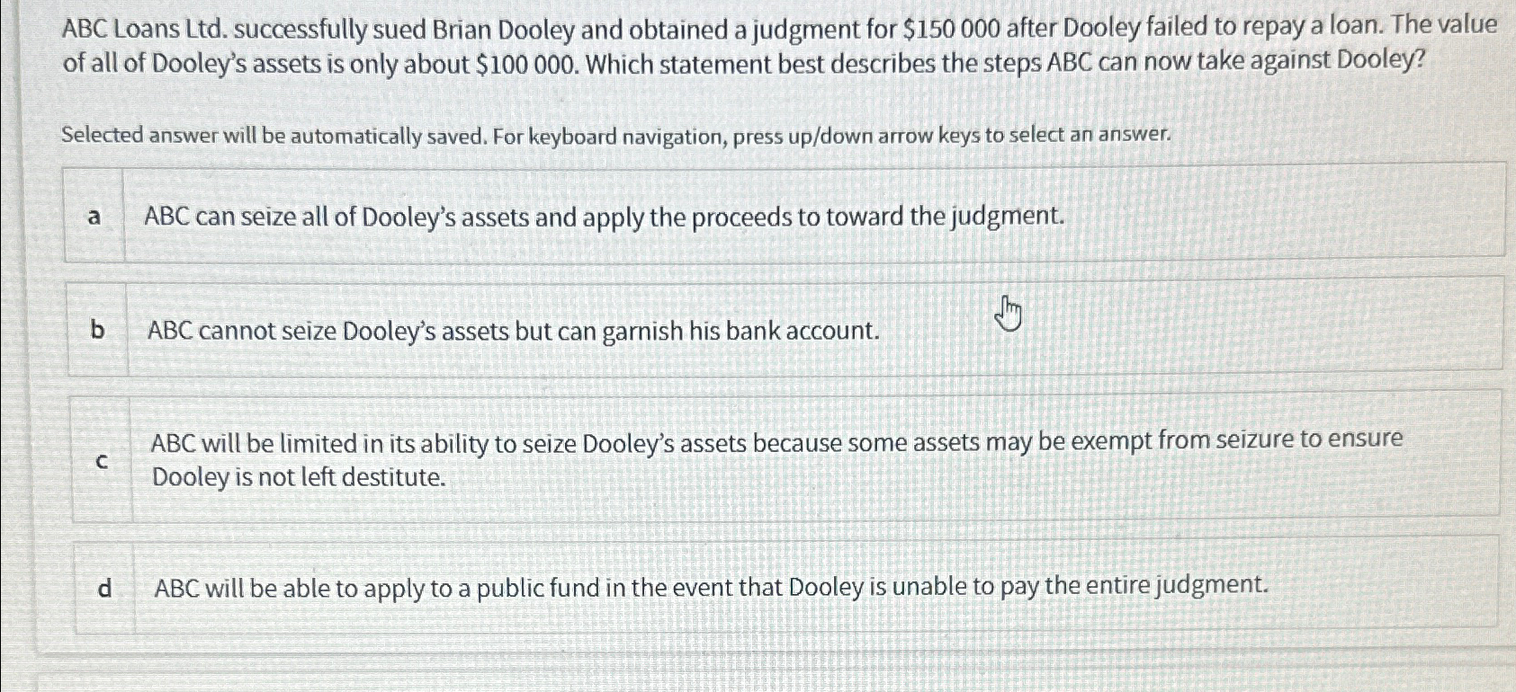  ABC Loans Ltd. successfully sued Brian Dooley and obtained a judgment