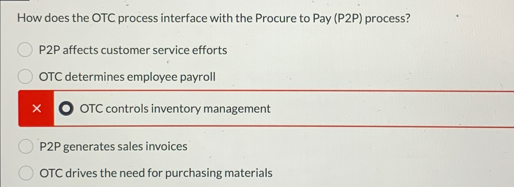  How does the OTC process interface with the Procure to Pay